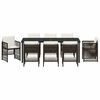 vidaXL Set da Pranzo per Giardino 9 pcs Marrone