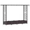 vidaXL Letto Rialzato con Griglia e Tetto Marrone 203 x 40 x 121 cm PP