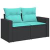 vidaXL Set Divani da Giardino 5 pz con Cuscini in Polyrattan Nero