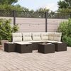 vidaXL Set Divano da Giardino con cuscino 7 pcs Marrone polyrattan