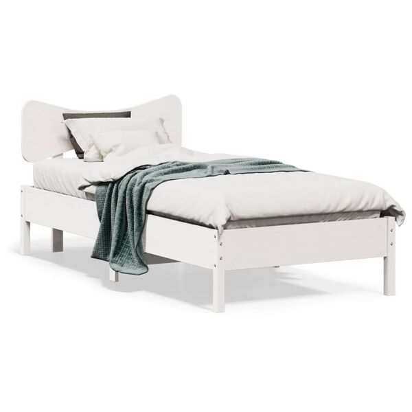 vidaXL Letto senza Materasso Bianco 90x190 cm in Legno Massello Pino