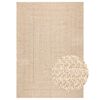 vidaXL Tappeto ZIZUR Beige 200x290 cm Aspetto Iuta Interni ed Esterni