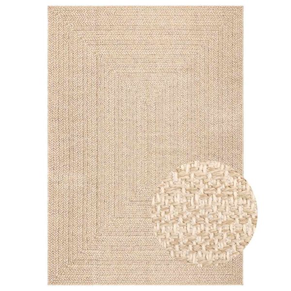 vidaXL Tappeto ZIZUR Beige 200x290 cm Aspetto Iuta Interni ed Esterni