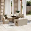 vidaXL Set Divano da Giardino 9 pz con Cuscini Beige in Polyrattan