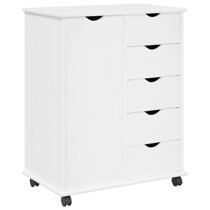 vidaXL Mobile con Ruote con ruota Bianco 63,5 x 39 x 79 cm