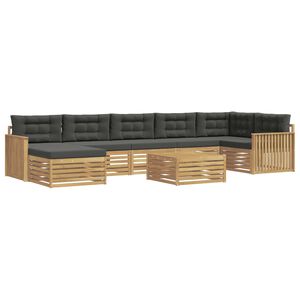 vidaXL Set di divani da esterno 8 pz Bianco e Antracite