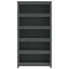 vidaXL Libreria Grigia 80x35x154 cm in Legno Massello di Pino