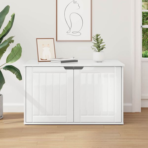 vidaXL Casa per Gatti Bianco Lucido 85 x 55 x 50,5 cm