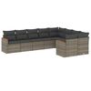 vidaXL Set Divano da Giardino 9 pz con Cuscini Grigio in Polyrattan