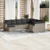 vidaXL Set Divano Giardino 10 pz con Cuscini Grigio Chiaro Polyrattan