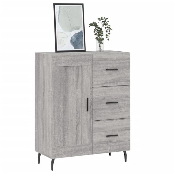 vidaXL Credenza Grigio Sonoma 69,5x34x90 cm in Legno Multistrato