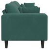 vidaXL Divano con cuscino Verde Scuro 250 x 77 x 76 cm Velluto