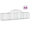 vidaXL Cesti Gabbioni ad Arco 8 pz 200x30x40/60 cm Ferro Zincato
