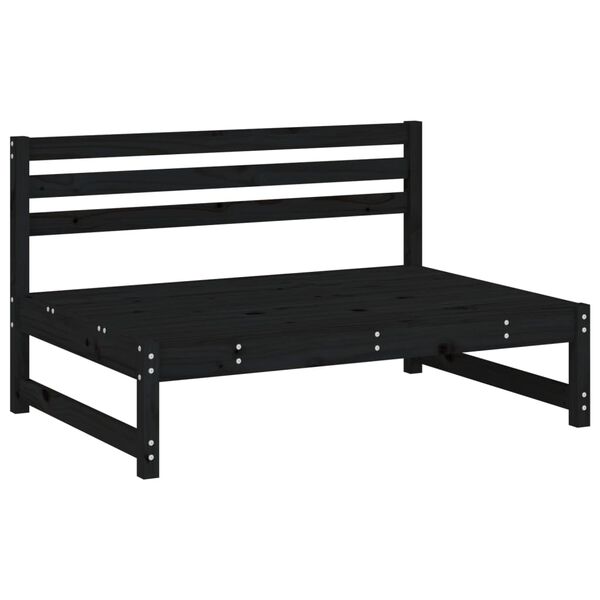 vidaXL Set Salotto da Giardino 5 pz Nero in Legno Massello di Pino