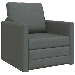 vidaXL Divano Letto da Terra 2 in 1 Grigio Scuro 112x174x55 cm Tessuto