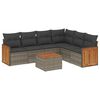vidaXL Set Divani da Giardino 7 pz con Cuscini Grigio in Polyrattan
