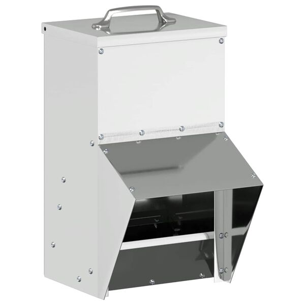 vidaXL Feeder per pollo Argento 20 x 25 x 35 cm Acciaio zincato