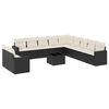vidaXL Set Divani da Giardino 12 pz con Cuscini Nero in Polyrattan