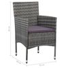 vidaXL Set Mobili da Pranzo per Giardino 5 pz Grigio