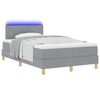 vidaXL Letto a Sorgente LED con led Grigio chiaro 120 x 190 cm Tessuto