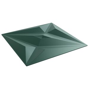 vidaXL Pannelli da parete 24 pz 50 x 50 cm Verde Stella Schiuma XPS