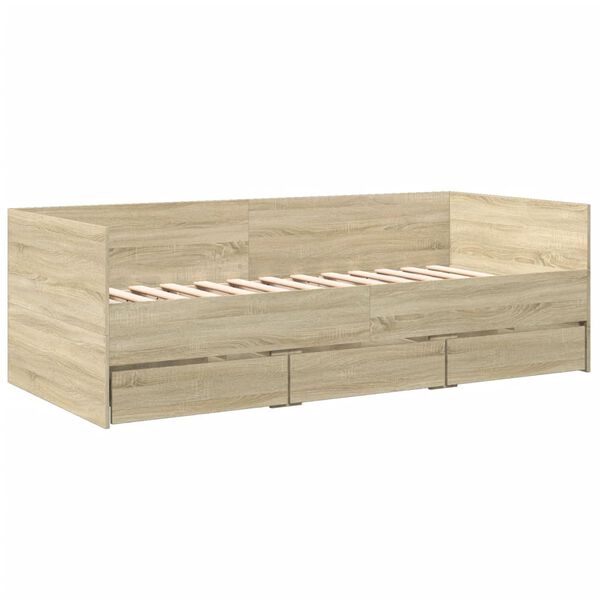 vidaXL Divano Letto con Cassetti senza Materasso 75x190 cm