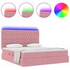 vidaXL Letto con luci a strisce a LED Rosa 180 x 200 cm Velluto