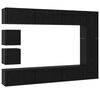 vidaXL Set mobile TV 10 pz Rovere Nero Legno ingegnerizzato