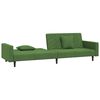 vidaXL Divano Letto a 2 Posti con 2 Cuscini Verde Scuro in Velluto