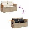 vidaXL Set Divano da Giardino 8 pz con Cuscini Beige Polyrattan Acacia