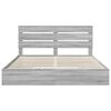 vidaXL Letto con Contenitore con testiera Grigio Sonoma 180 x 200 cm