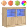 vidaXL Credenza con Luci LED Rovere Sonoma 81x37x67 cm