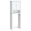 vidaXL Portaoggetti Sopra WC BERG Bianco 60x27x164,5 cm Legno Massello