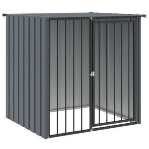 vidaXL Casetta per Cani con Tetto Nero 110x103x109 cm Acciaio Zincato