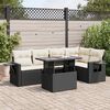 vidaXL Set Divano da Giardino 6 pz con Cuscini Nero in Polyrattan