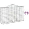 vidaXL Cesti Gabbioni ad Arco 40 pz 200x50x120/140 cm Ferro Zincato