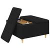 vidaXL Pouf contenitore con cuscino Nero 80 x 80 x 45 cm Tessuto
