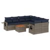 vidaXL Set Divani da Giardino 9 pz con Cuscini Grigio in Polyrattan