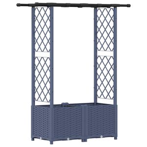 vidaXL Letto Rialzato con Griglia e Tetto Grigio 124,5 x 40 x 138 cm