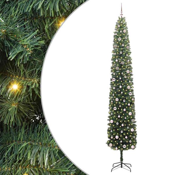 vidaXL Albero di Natale artificiale con 300 LED Verde 300 cm