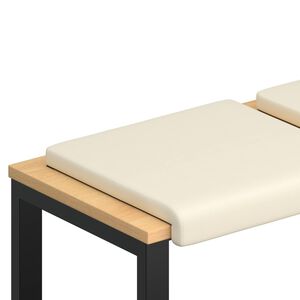 vidaXL Cuscino per panchina 2 pz Velvet testurizzato Crema