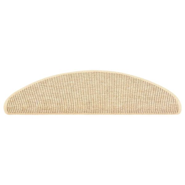 vidaXL Tappetini per scale 15 pz 65x21x4 cm Beige chiaro Semicircolari Grandi