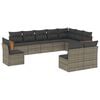 vidaXL Set Divano da Giardino 10 pz con Cuscini Grigio in Polyrattan