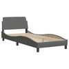 vidaXL Letto con Materasso Hvar Grigio Scuro 80x200 cm in Tessuto