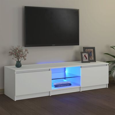 vidaXL Mobile Porta TV con Luci LED Bianco 140x40x35,5 cm