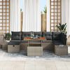 vidaXL Set Divano da Giardino con cuscino 8 pcs Grigio Poly Rattan