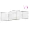 vidaXL Cesti Gabbioni ad Arco 15 pz 400x30x100/120 cm Ferro Zincato