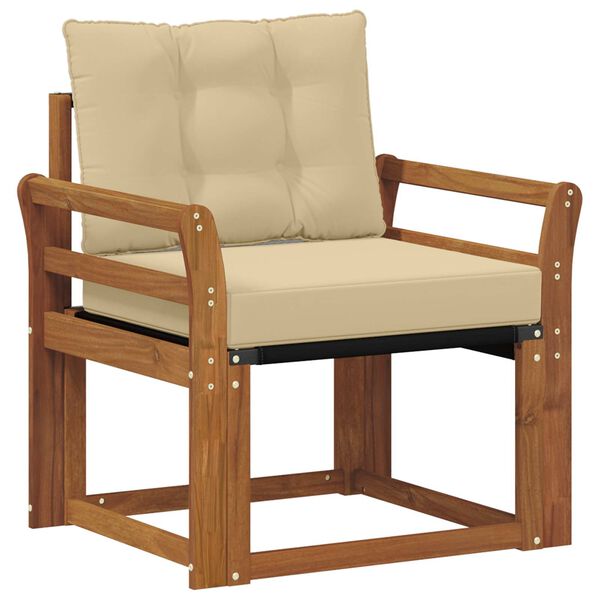 vidaXL Divano da esterno Legno di Acacia Massello e Textilene Naturale