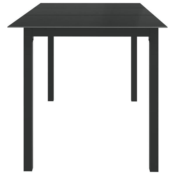 vidaXL Tavolo da Giardino Nero 150x90x74cm in Alluminio e Vetro