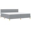 vidaXL Letto a Sorgente LED con led Grigio chiaro 200 x 200 cm Tessuto